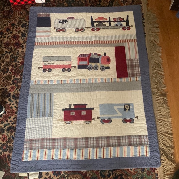 Pottery Barn Bedding Pottery Barn Train Crib Quilt Gently Used